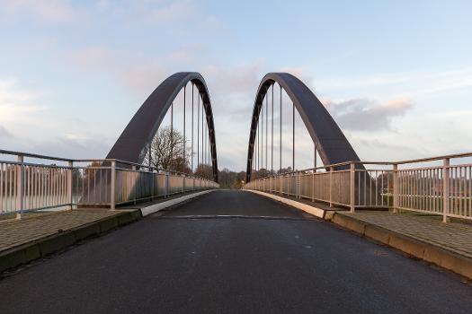 Bridge (of the county road 23) Dortmund-Ems Canal in the hamlet Berenbrock, Lüdinghausen, North Rhine-Westphalia, Germany