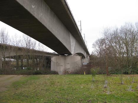 Brücke der Schnellfahrstrecke Köln - Rhein/Main über den Main zwischen Eddersheim und Raunheim