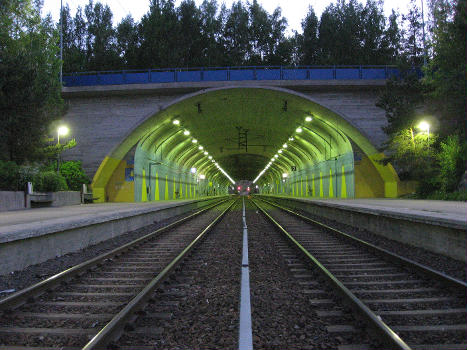 Malminkartano railway station in , Finland.
