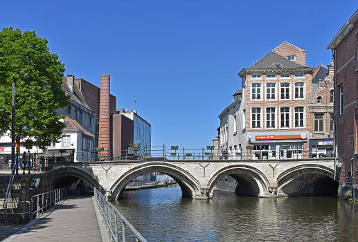 Hoogbrug and Grootbrug 8 seen from Zoutwerf, Mechelen, Antwerp, Belgium