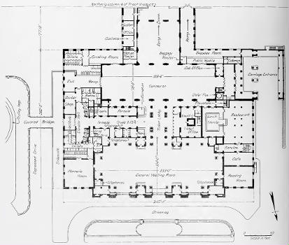 Street Level Floor Plan of Detroit Passenger Station