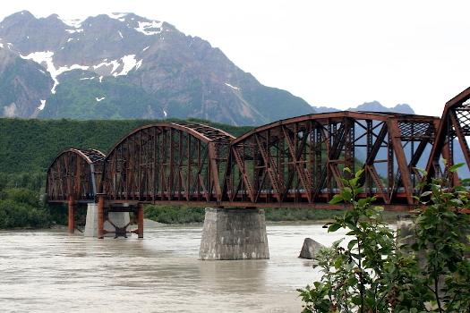 Miles Glacier Bridge, also known as Million Dollar Bridge, showing the repairs performed in 2004
