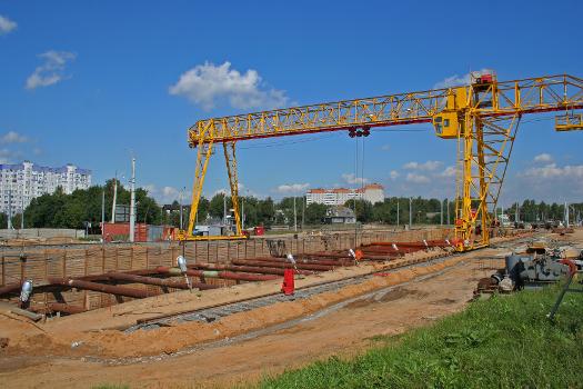 Construction site of a station on Dzerzhinsky avenue, Minsk