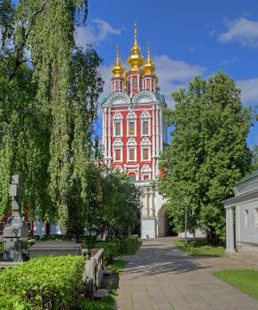 Moscow, Russia. Novodevichy Convent. Gate Church of the Transfiguration.
