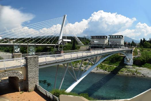 Moskovski bridge in the city center of Podgorica, Montenegro