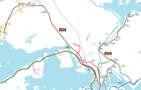 MTR Tuen Ma Line Geograpical Map