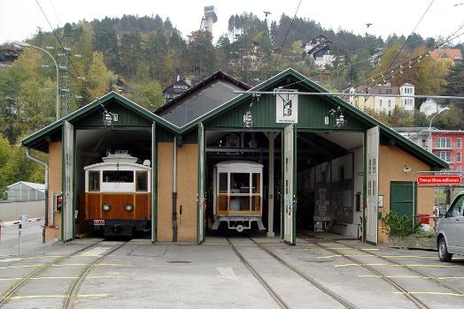 Remise der Stubaitalbahn heute - Museumsremise der Tiroler Museumsbahnen