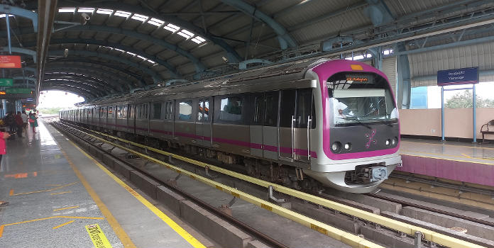 Purple Line trainset under Namma Metro