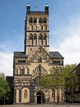 Neuss, Germany. Roman-catholic church Saint Quirinus, exterior from West