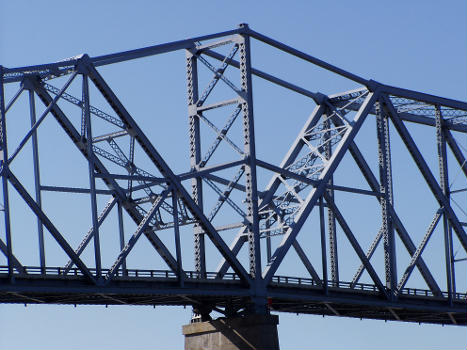 North tower trusses of the Milton-Madison Bridge over the Ohio River between Milton, Kentucky and Madison, Indiana.