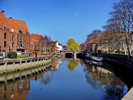 Fye bridge over the river Wensum in the city of Norwich, Norfolk, England