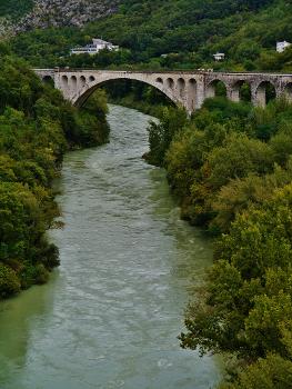 Solkan Bridge over the Soča, Nova Gorica, Slovenia