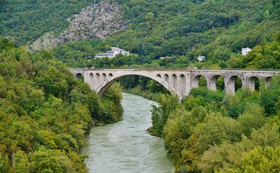 Solkan-Brücke über die Soča, Nova Gorica/Neu-Görz, Slowenien