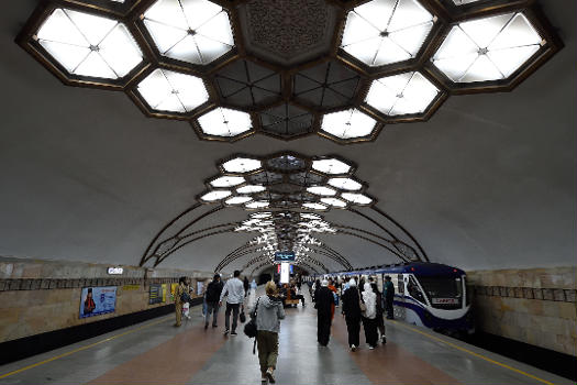 Novza station of Chilanzar Line of Tashkent Metro in Tashkent Uzbekistan