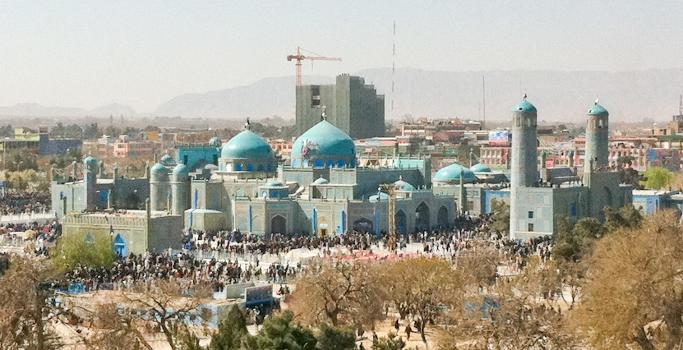 Nowruz or Newruz (meaning "New Day" of the Persian New year) celebration in Mazar-e Sharif, Afghanistan