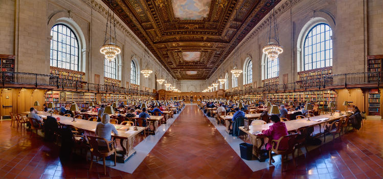 A panorama of a research room taken at the New York Public Library with a Canon 5D and 24-105mm f/4L IS.