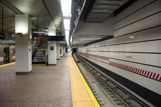 The platform at the new South Ferry subway terminal in Lower Manhattan.
