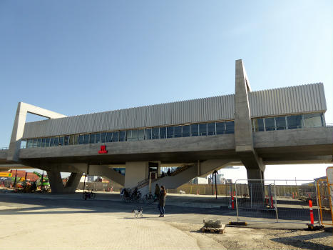 The new Orientkaj Station on the opening day of Nordhavnsmetroen (the Nordhavn Metro) in Copenhagen : Due to the Corona Virus the opening happened with as little fanfare as possible.