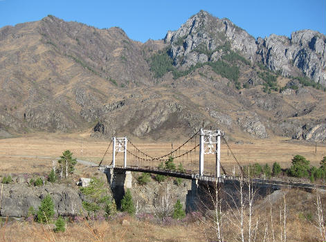 Bridge over the Katun River near Oroktoy settlement (Chemalsky District, Altai Republic, Russia)