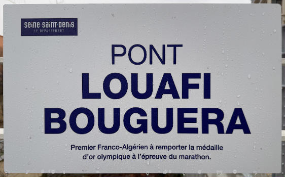 Plaque du pont Louafi Bouguera, L'Île-Saint-Denis.