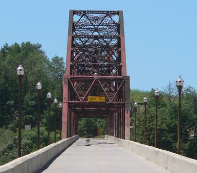Bridge carrying U.S. Highway 34 across Missouri River east of Plattsmouth, Nebraska; seen from the northeast.