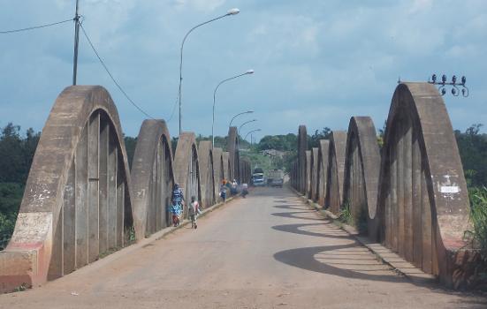 Le pont de Tiassalé a été construit en 1934. : Il a une longueur de 300 mètres composé de 22 arcades. Les fleuves N'Zi et Bandama se croisent pour couler sous ce pont.