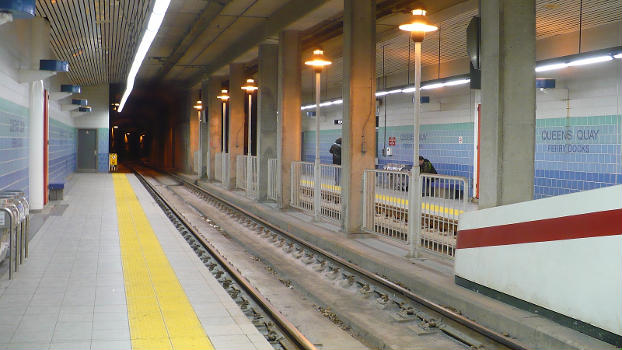 Queens Quay underground streetcar station in Toronto