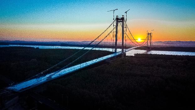 Sun rise - Braila bridge
