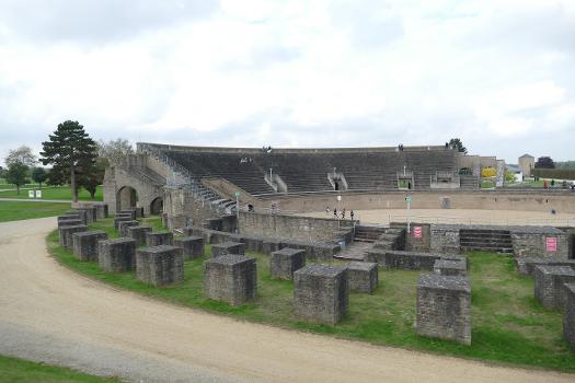 Reconstructed Roman amphitheatre in the archeological park, Xanten