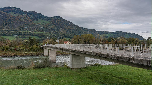 Rhine bridge Bangs-Lienz between the state of Vorarlberg, Austria, and the canton of St. Gallen, Switzerland