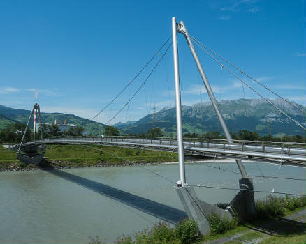Rheindamm-Brücke über den Rhein, Buchs SG – Schaan LI