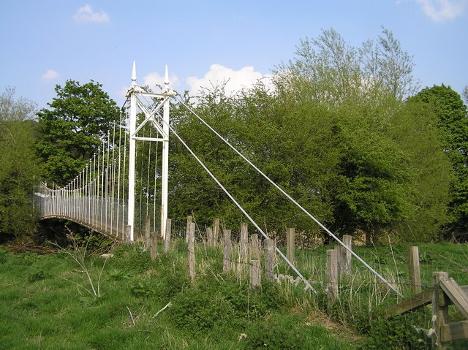 River Severn, Fron footbridge. Built in 1926. Considered to be the thirty-fifth bridge from the source.