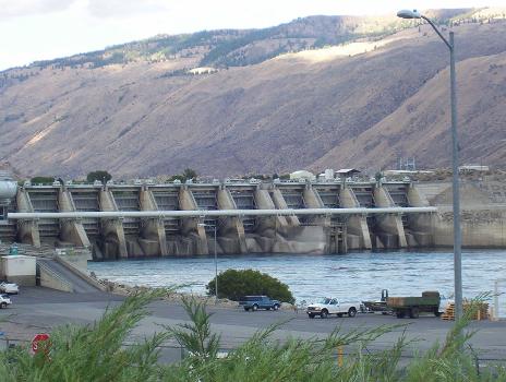 Rocky Reach Dam on the Columbia River outside Wenatchee, Washington