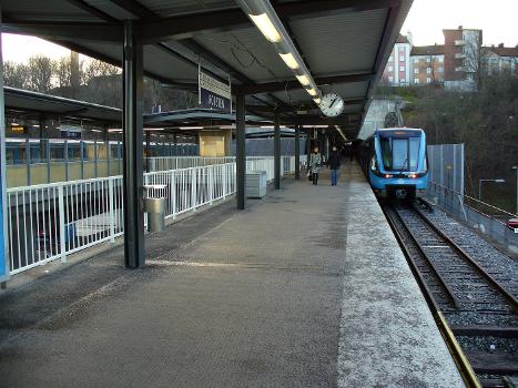 Platform of Ropsten underground station, Stockholm, Sweden