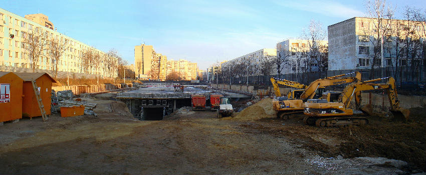 Valea Ialomiței depot construction site, M5 metro line in Bucharest, Romania, on December 28, 2013