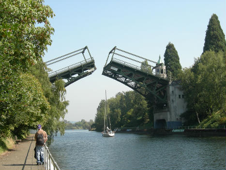 Montlake Bridge, Seattle, Washington, seen from the west, with drawspan open