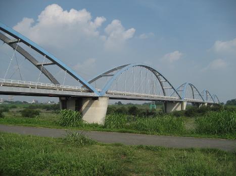 Shin-Mikuni Bridge on the National Route 354 as seen from the Kazo side
