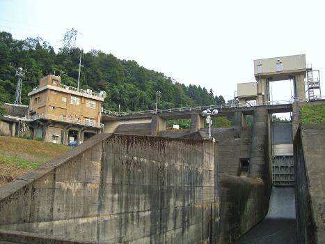 Shiraiwagawa Dam concrete dam section.