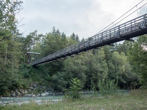 Pedestrian Suspension Bridge over the Hinterrhein River, Thusis – Sils im Domleschg, Canton of Graubünden, Switzerland