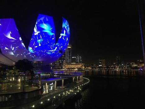 Night view of Singapore Art Science Museum