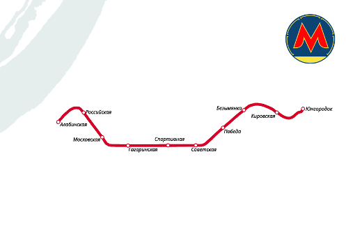 Схема самарского метрополитена. Ручная работа