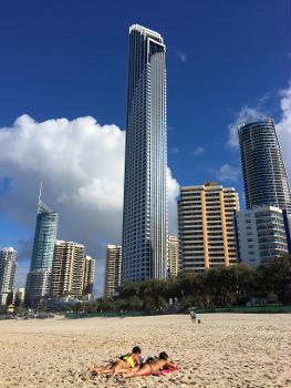 Soul (building) from the Surfers Paradise beach, Queensland
