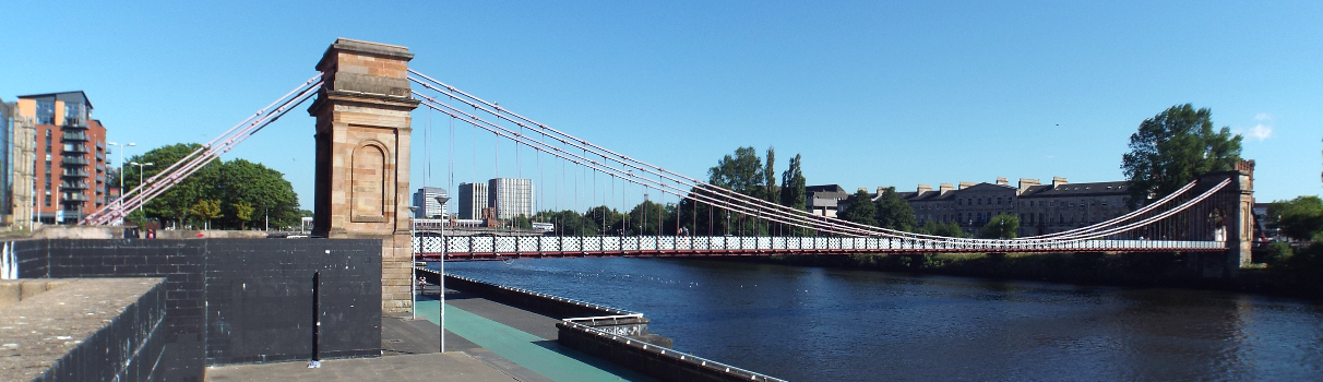 South Portland Street Suspension Bridge, viewed from the north-west