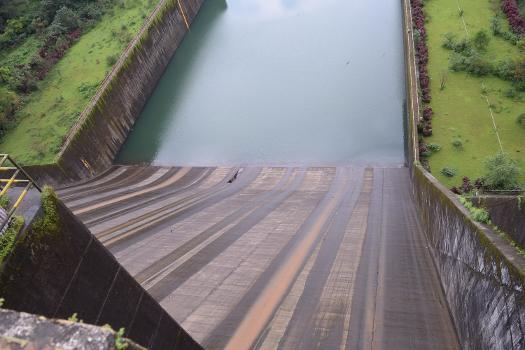 The Koyna Dam is one of the largest dams in Maharashtra, India:It is a rubble-concrete dam constructed in 1964 on Koyna River which rises in Mahabaleshwar, a hillstation in Sahyadri ranges. It is located in Koyna Nagar, Satara district, nestled in the Western Ghats on the state highway between Chiplun and Karad.