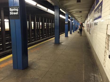 Downtown C/E platform at the Spring Street station.
