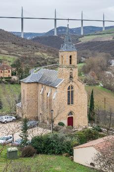 Saint Christopher church in Peyre in commune of Comprégnac, Aveyron, France