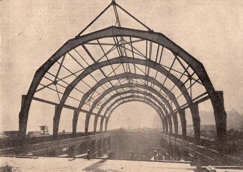 Berlin - Bau der Dachkonstruktion des Stadtbades Neukölln:Werbeannonce in der Zeitschrift Bauwelt 1914