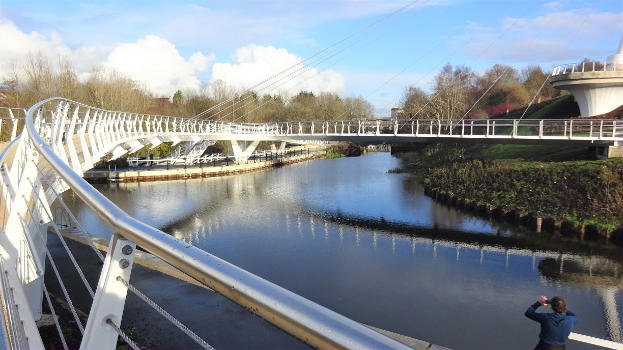 Stockingfield Junction and Bridges, Forth and Clyde Canal. View East. Glasgow.