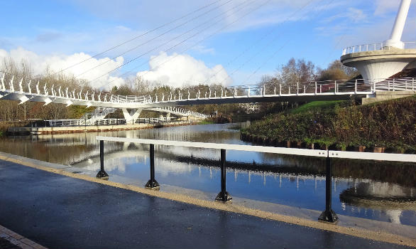 Stockingfield Junction and the Bridges, Forth and Clyde Canal. View East..