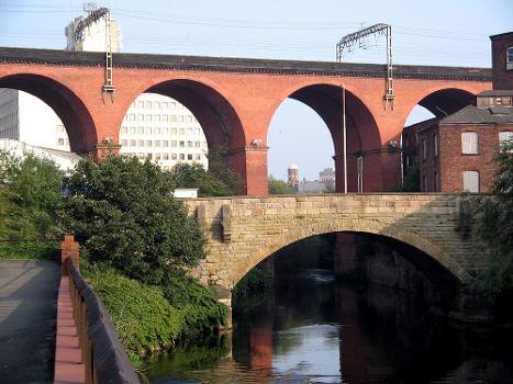 Stockport railway viaduct, carrying the West Coast Main Line over the Mersey valley